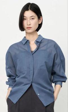 ソージュ soeju オーガニックコットンシアーシャツ　ダークネイビー　M オーガニックコットンシアーシャツ - SOÉJU online store｜上質