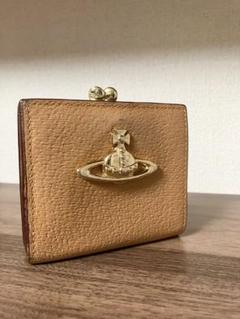 【綺麗】ヴィヴィアンウエストウッド財布　ブラウン　ベージュ　レザー二つ折り財布