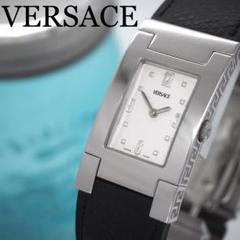 60【美品】VERSACE ヴェルサーチ　時計　メンズ　スクエア　ホワイト