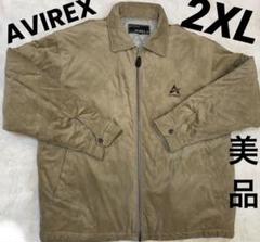 日本人気超絶の 美品 AVIREX スウェード 軽い ブラウン ベージュ 2XL アウター ジャケット・アウター
