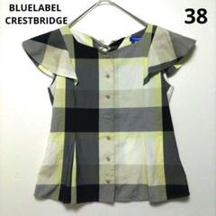 BLUELABEL CRESTBRIDGE 38 ブラウス チェック リボン