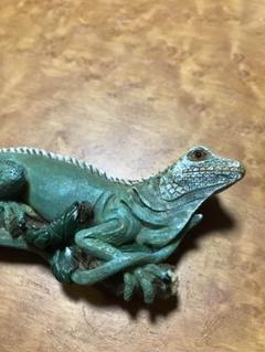 90s トカゲ動物プリントシングルステッチゆるだぼグッドデザイン