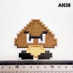 AN38　大きいクリボー　マリオ　アイロン接着　刺繍ワッペン　パッチ