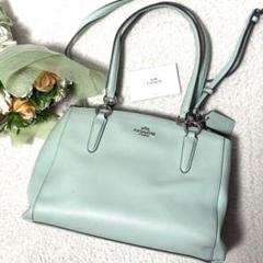 COACH 2way ミニボストンバッグ ショルダーバッグ レザー シボ革