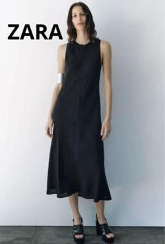 zara ZW COLLECTION リネン100% ミディワンピース - メルカリ
