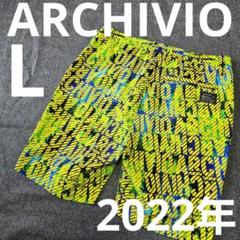 【アルチビオ】2022年ロゴネーム総柄×ボタニカル ゴルフハーフパンツL