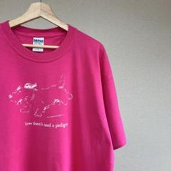 USED USA古着 ピンク 犬 アニマルプリントTシャツ XL vintage