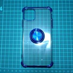 クリア ブルー リング付き スマホケース ソフト
