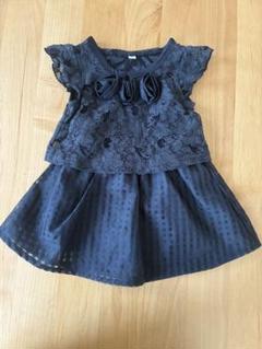 【しまむら】ブラックレース ワンピース ドレス 80cm 発表会