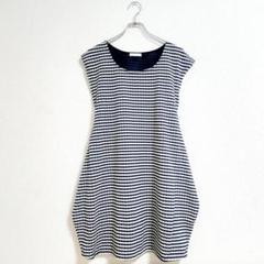 INDEX ワンピース ボーダー柄 カットソー素材 ドロップショルダー M 美品