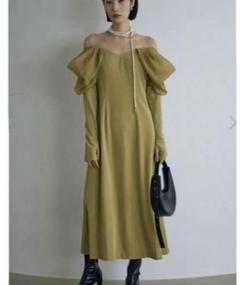 AMERI UND VELOUR OFF SHOULDER DRESS 黒 my closet / UND VELOUR OFF SHOULDER DRESS M
