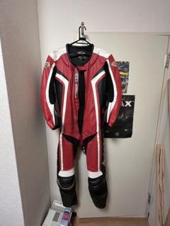 Speed Sound バイク用革ツナギ 白/赤/黒 Speed Sound バイク用革ツナギ 白/赤/黒 バイクウェア・装備