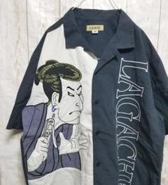 LAGACHE 浮世絵柄デザインシャツ クレイジーパターン 半袖シャツ