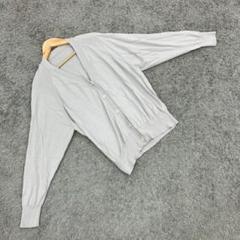 ✨無印良品✨Vネックコットンカーディガン♡グレー系♡着回し抜群♡冷房対策にも(M