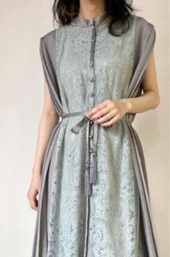 ABITOKYO×Yukkoコラボ　サイドプリーツレースワンピース