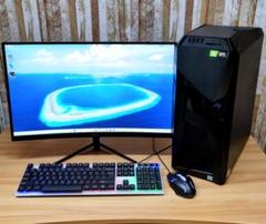 165Hz湾曲モニタ付ゲーミングPC 32GB 新品M2 1TB RTX2060