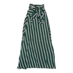 ENFÖLD ストライプ フレアスカート サイズ36 ENFOLD 18SS ストライプパターンフレアスカート 36 グリーン
