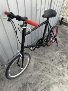 ミニベロ 自転車 マットブラック赤ハンドル整備済 ミニベロ 自転車 マットブラック赤ハンドル整備済 - メルカリ