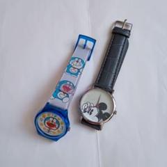 電池切れドラえもんとミッキーマウスの腕時計セット