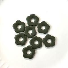 ビーズ ハンドメイド フラワー 花 カーキ オリーブ 緑 グリーン 8個セット