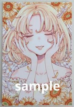 手描きイラスト「歌う向日葵の天使」