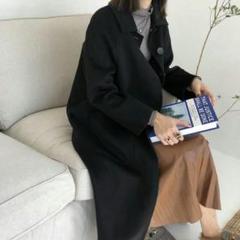 韓国系ミドル、ロングサイズ女性のダッフルコート