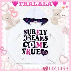 ♡TRALALA［LIZ LISA］♡フロッキープリントパーカー（ホワイト）♡ ♡TRALALA［LIZ LISA］♡フロッキープリントパーカー（ホワイト