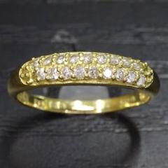 K18 18金 750天然ダイヤモンド0.25ct パヴェリング 指輪 約10号
