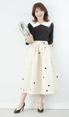 Liala×PG ランダムドット ふんわりスカート アイボリー Ｓ　完売品