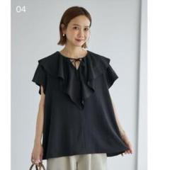 ♦︎新品♦︎田中里奈【mysa closet】 サテンビンテージフリルブラウス M