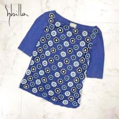 新品未使用✨️Sybilla ニット ベージュ M Pure】ホワイトフラワー刺繍プルオーバー(ニット・セーター