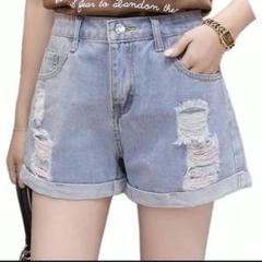 レディース デニム ショートパンツ 裾 ロールアップ ショート丈 薄手 短パン