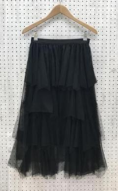 Y2K バレエコア古着　シアーチュールレイヤード ティアードフリルロングスカート