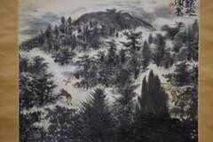 真作/矢野鉄山/愛山尚友/山水人物図/桐共箱付/布袋屋掛軸HG-263 真作/矢野鉄山/愛山尚友/山水人物図/桐共箱付/布袋屋掛軸HG-263