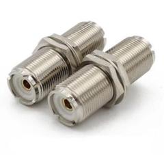 2個セット 同軸変換 アダプタ ナット付 Mメス - Mメス 中継用