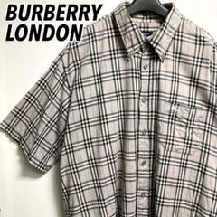 極美品✨BURBERRY LONDON セットアップ　ホースロゴ　シングル Burberry London ノバチェックシャツ ピンク ホースロゴ刺繍 M