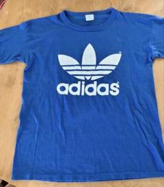 80年代adidas ロゴ 半袖Tシャツ 青
