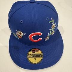 村上隆＋MLB ニューエラ カブス キャップ 帽子 青 7 1/2 村上隆＋MLB ニューエラ カブス キャップ 帽子 青 7 1/2 応援グッズ