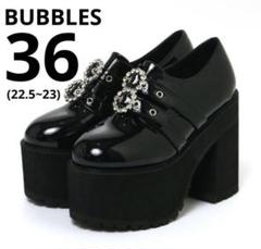 送料込！bubbles ダブルバックル13cm厚底シューズ 36 BUBBLES ダブルバックル厚底シューズ 36 13cm - メルカリ