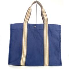HERMES エルメス サックドプラージュGM トートバッグ ブルー