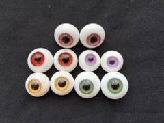 ドールアイ 16mm〜18mm 5色セット　グラスアイ　まとめて　赤　緑　紫　黄