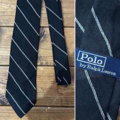 イタリア製 POLO Ralph Lauren リネン ストライプ ネクタイ