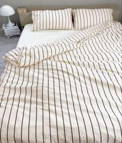 IYAN 【4点セット】ストライプ柄布団カバー/シーツ/枕カバー bed linen – IYAN