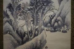 真作/岡田米山人/山水画賛/布袋屋掛軸HG-557 真作/岡田米山人/山水画賛/布袋屋掛軸HG-557 - メルカリ
