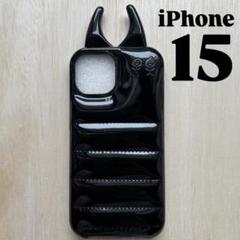 【最安値実施中】　iPhoneケース　ダウンジャケット　デビル　ブラック　韓国