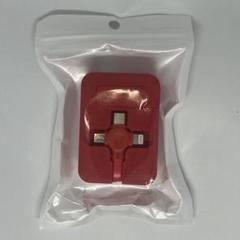 スリーインワン充電ケーブルロール レッド
