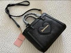 juicy couture 本革　ショルダーバッグ　黒　激レア　店舗購入 Juicy Couture Black Cowhide Leather Tote Bag “Choose Juicy