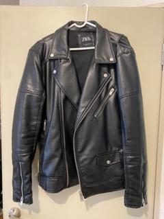 ZARA  kids ブラックレザーライダースジャケット バックル付きレザー風ジャケット - ブラック | ZARA Japan / 日本