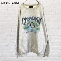 MARSHLANDS♡カナダ製 長袖スウェット トレーナー L ビックプリント