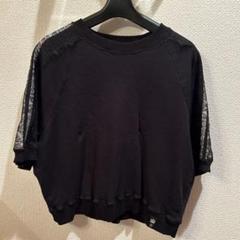 美品 ダブルスタンダードクロージング 裏毛クロップド丈トレーナー 黒 2024 DOUBLE STANDARD CLOTHING ダブルスタンダード クロージング
